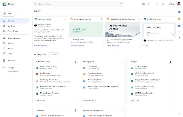 Presis G Suite Google Drive update maart - Prioriteiten pagina