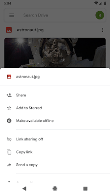 Presis G Suite Google Drive update maart - actiemenu