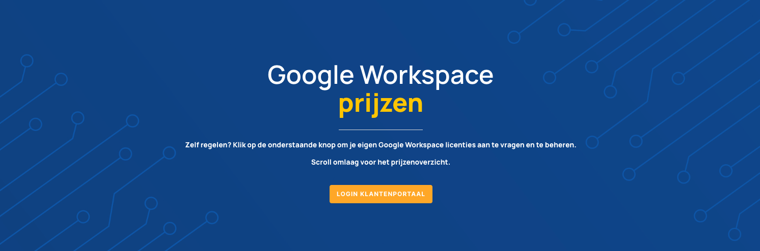 Google Workspace prijzen header