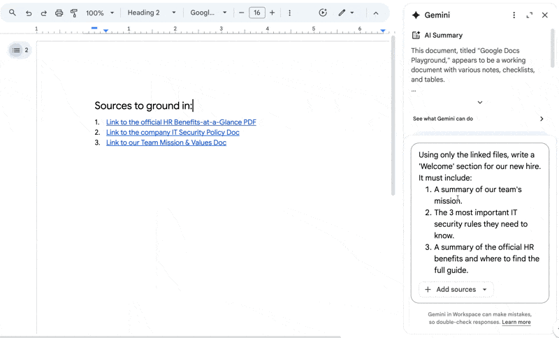 Presis - Google Documenten - Gemini grenzen opleggen